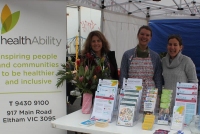 healthAbility’s 'Eat well for health' stall features material on how to eat healthily.