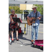 G&T (Gillian and Tony), from Eltham, create and perform whimsical songs that tell stories.