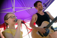 Freya and Tom McGowan, who are a daughter and father duo from Ballarat, sing songs with a folk or country aspect.