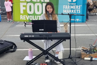 Olivia Bhatia, from Eltham, writes and sings her own songs plus plays alto saxophone, guitar and piano.
