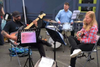 Wave Jazz Trio are a guitar, bass and drum collective who play a variety of bossa, swing, ballard and pop tunes.