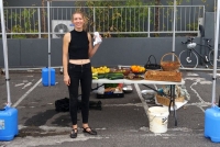 Bonnie Taylor sold homegrown produce (tomatoes, zucchinis and nashi pears) and chutneys